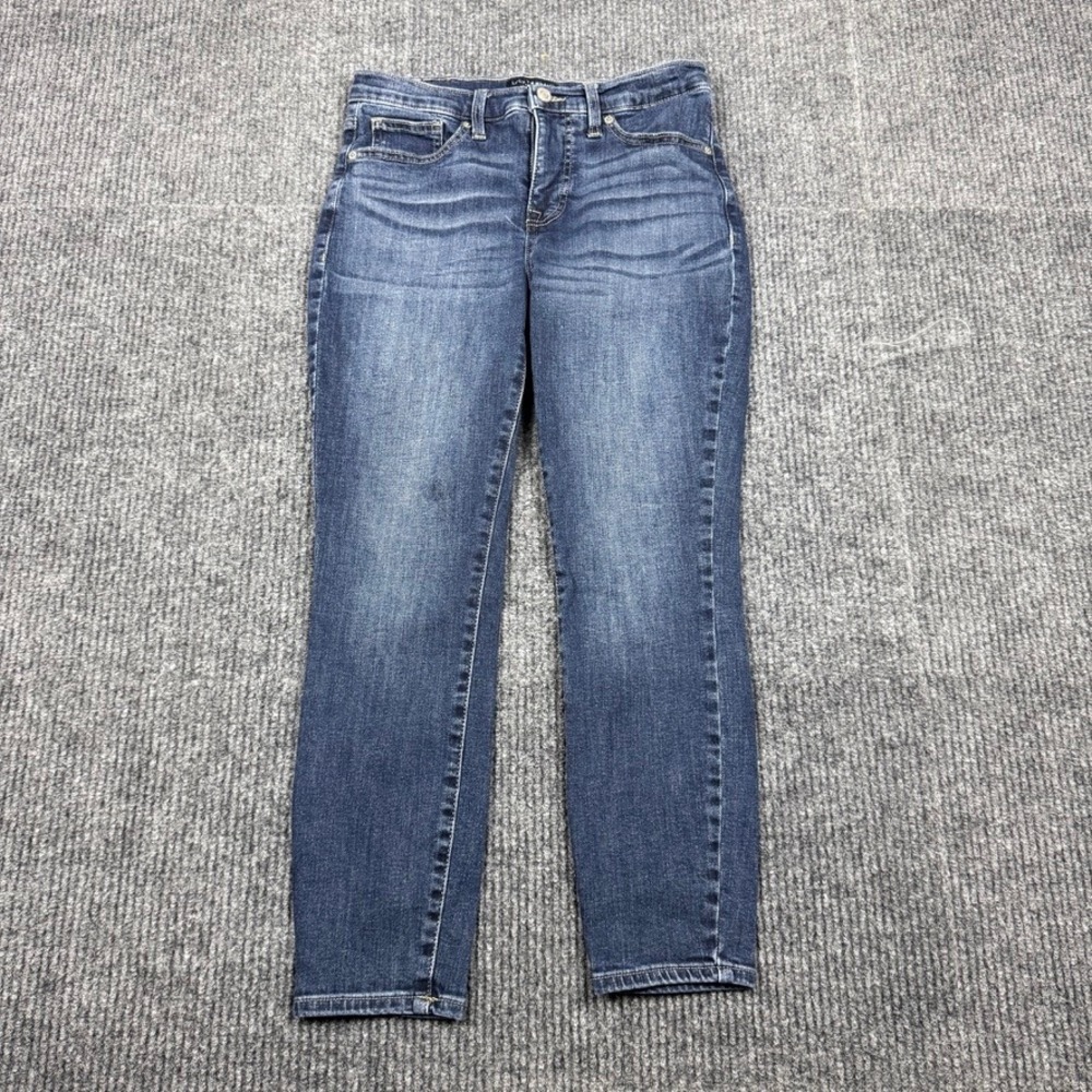 Lucky Brand Ava Mid Rise Crop Jeans Dark Wash Blue Denim 7WP10991 Size 6/28